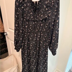 Hayden Black Floral Long Sleeve Dress
